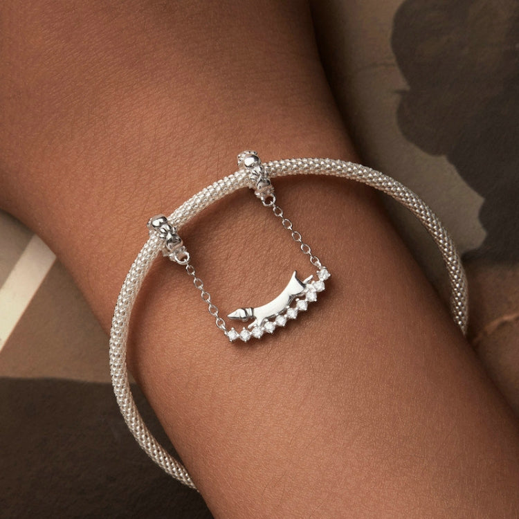 S925 Sterling Silver Cute Dachshund DIY Bracelet Beaded Accessories - SCC2751