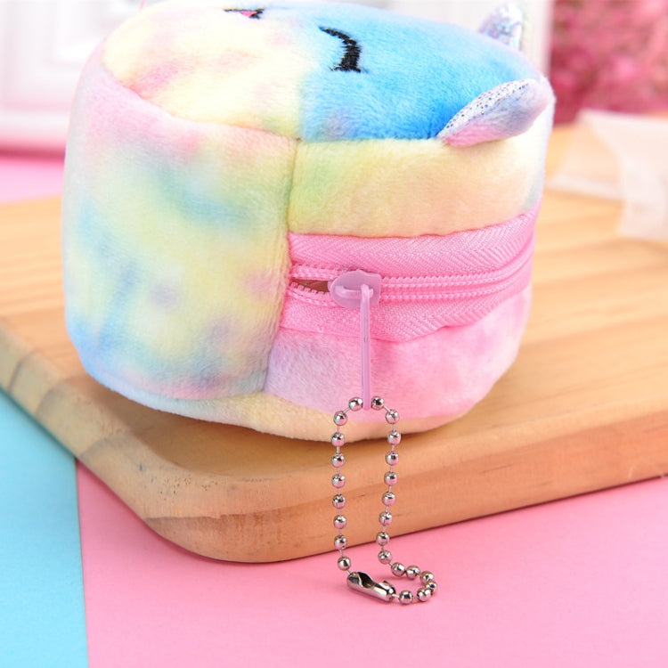 Mini Colorful Round Plush Coin Purse Lipstick Data Cable Portable Bag, Style: Rabbit