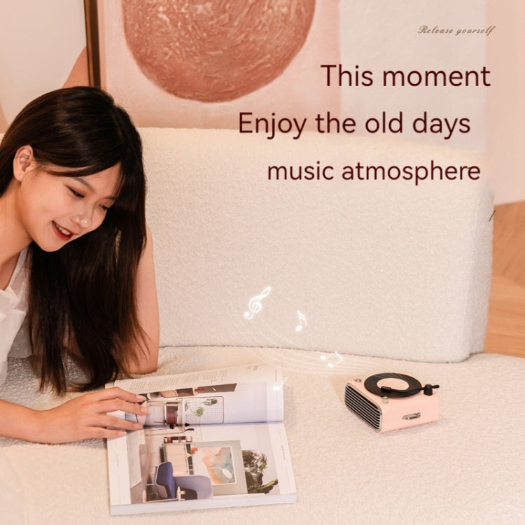 YJQ-D10 Portable Desktop Retro Vinyl Record Player Bluetooth Speaker