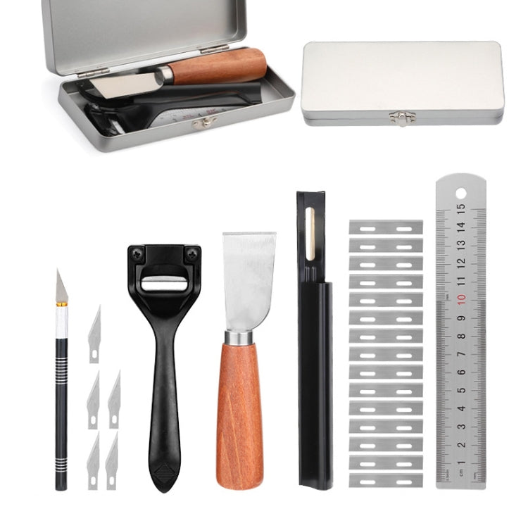 DIY Handmade Leather Goods Punching Cutting Set, Style: Iron Box