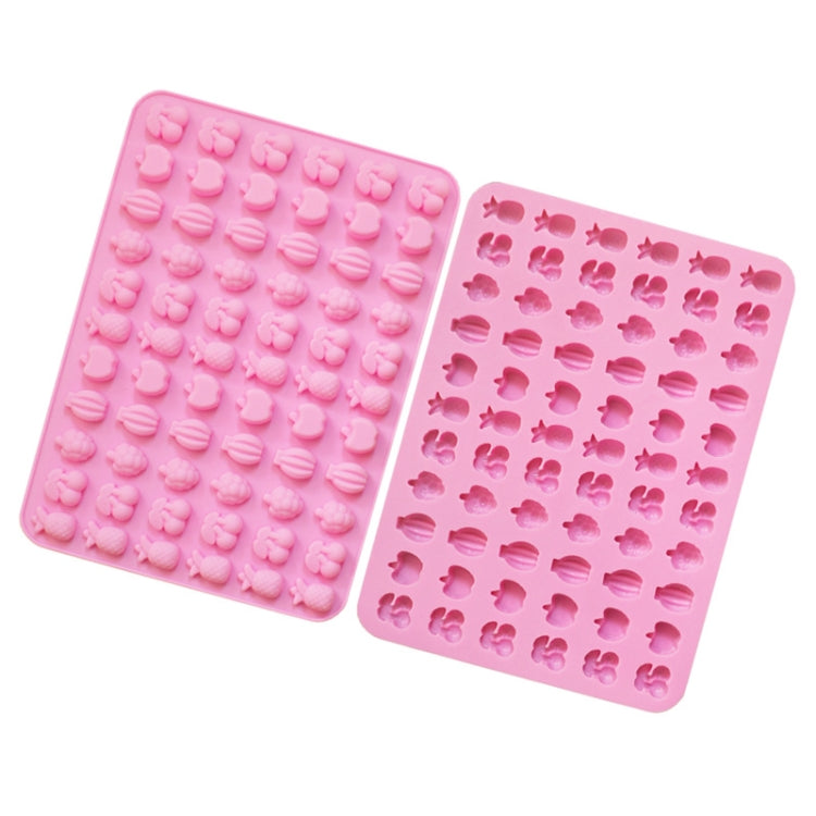 66 Grids Fruit Silicone Fudge Molds Mini Candy Molds - Pink