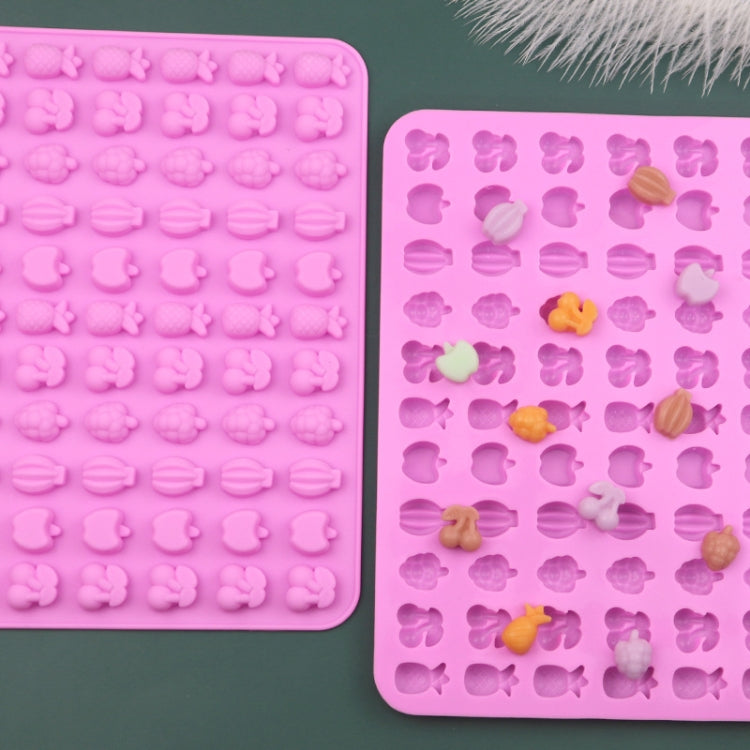 66 Grids Fruit Silicone Fudge Molds Mini Candy Molds - Pink