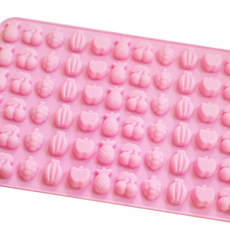 66 Grids Fruit Silicone Fudge Molds Mini Candy Molds - Pink