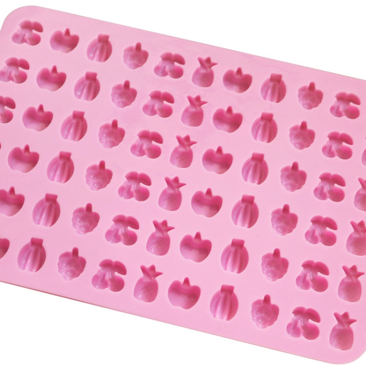 66 Grids Fruit Silicone Fudge Molds Mini Candy Molds - Pink