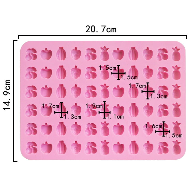 66 Grids Fruit Silicone Fudge Molds Mini Candy Molds - Pink