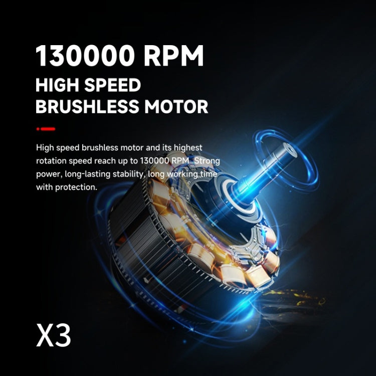 130000R PM52+M/S Brushless Motor Industrial Dust Blowing Turbo Fan - Black