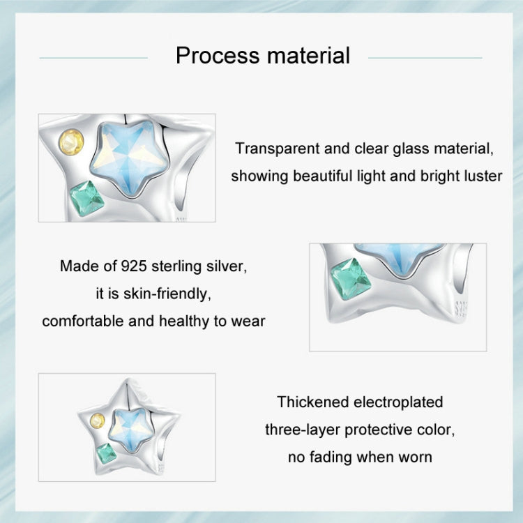S925 Sterling Silver Zircon Mini Five-pointed Star DIY Bracelet - SCC2752