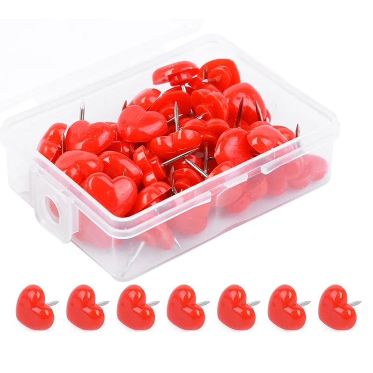 100pcs /Box 7.9x5.8x3cm Love Plastic Studs DIY Office School Colorful Pins