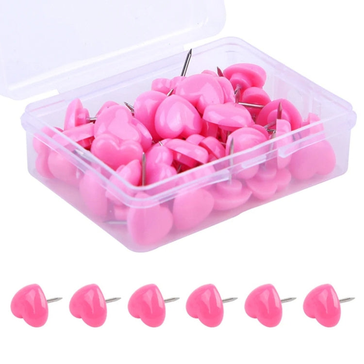 100pcs /Box 7.9x5.8x3cm Love Plastic Studs DIY Office School Colorful Pins