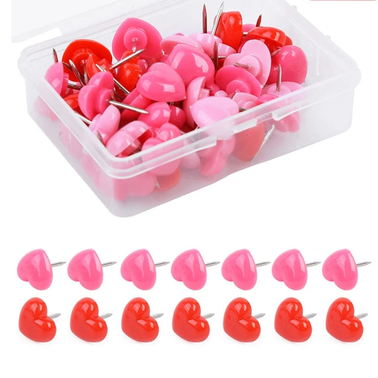 100pcs /Box 7.9x5.8x3cm Love Plastic Studs DIY Office School Colorful Pins