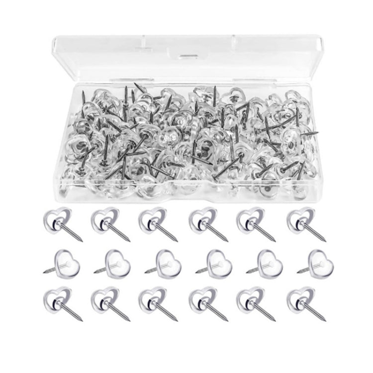 100pcs /Box 7.9x5.8x3cm Love Plastic Studs DIY Office School Colorful Pins
