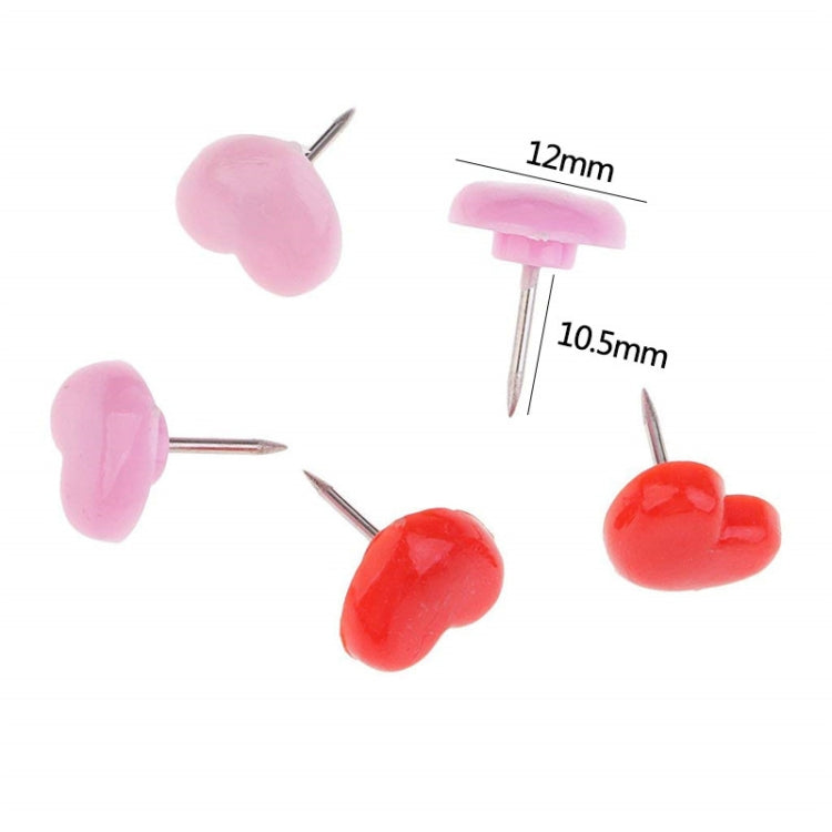 100pcs /Box 7.9x5.8x3cm Love Plastic Studs DIY Office School Colorful Pins