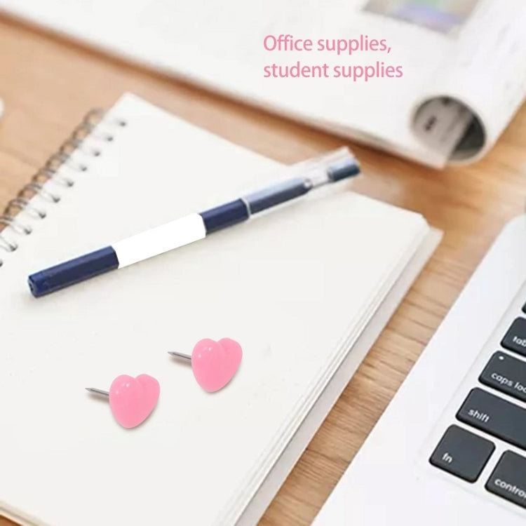 100pcs /Box 7.9x5.8x3cm Love Plastic Studs DIY Office School Colorful Pins