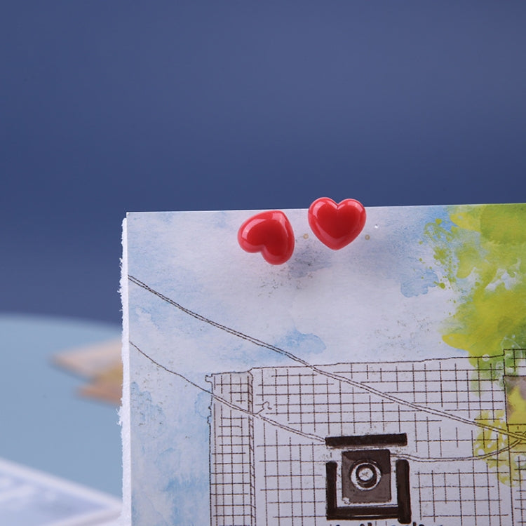 100pcs /Box 7.9x5.8x3cm Love Plastic Studs DIY Office School Colorful Pins