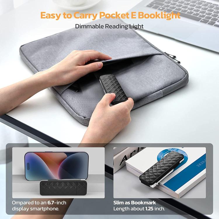 Charging Book Clip Light USB Night Light Eye-Protecting LED Reading Lamp - Black