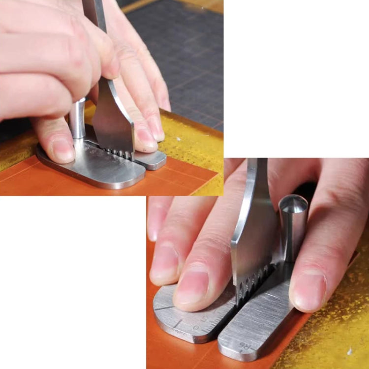 Stainless Steel Leather Plucking Chopper DIY Handmade Punching Auxiliary Tool - PGGJ166