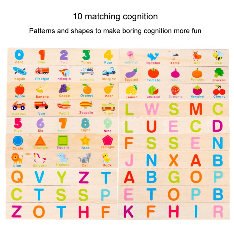 English Words Numbers Fruit Cognition Enlightenment Puzzle Wooden Toys Early Learning Matching Box