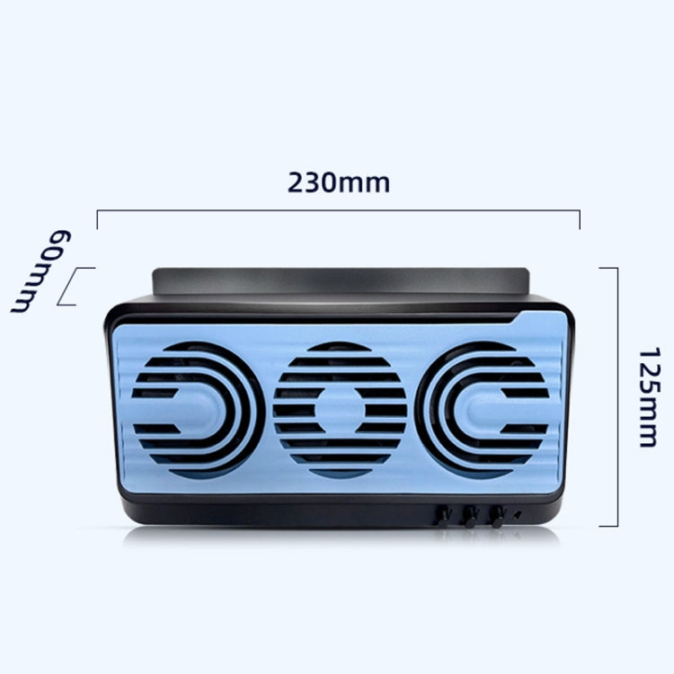 Solar Car Exhaust Fan Air Circulation Cooling Ventilation Fan - Black Blue