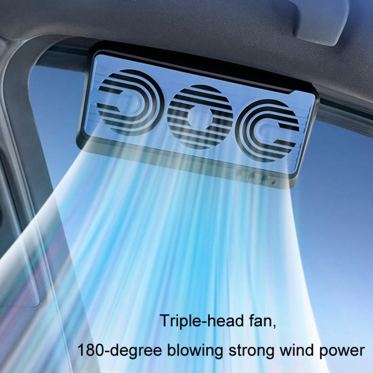 Solar Car Exhaust Fan Air Circulation Cooling Ventilation Fan - Black Blue