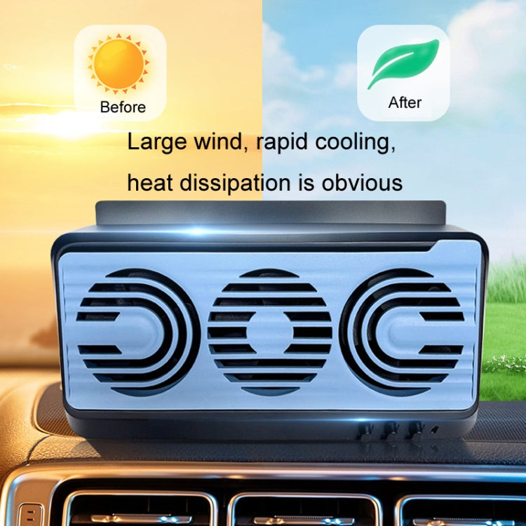 Solar Car Exhaust Fan Air Circulation Cooling Ventilation Fan - Black Blue