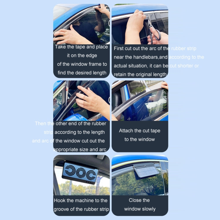 Solar Car Exhaust Fan Air Circulation Cooling Ventilation Fan - Black Blue