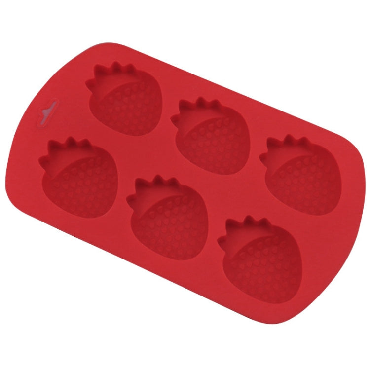 6 Grids Strawberry Silicone Cake Mold Baking DIY Chocolate Mould - Red