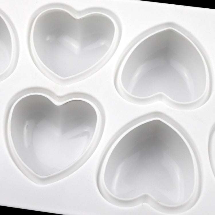8 Grids Heart Silicone Chocolate Mold Handmade Aroma Soap Mould - White
