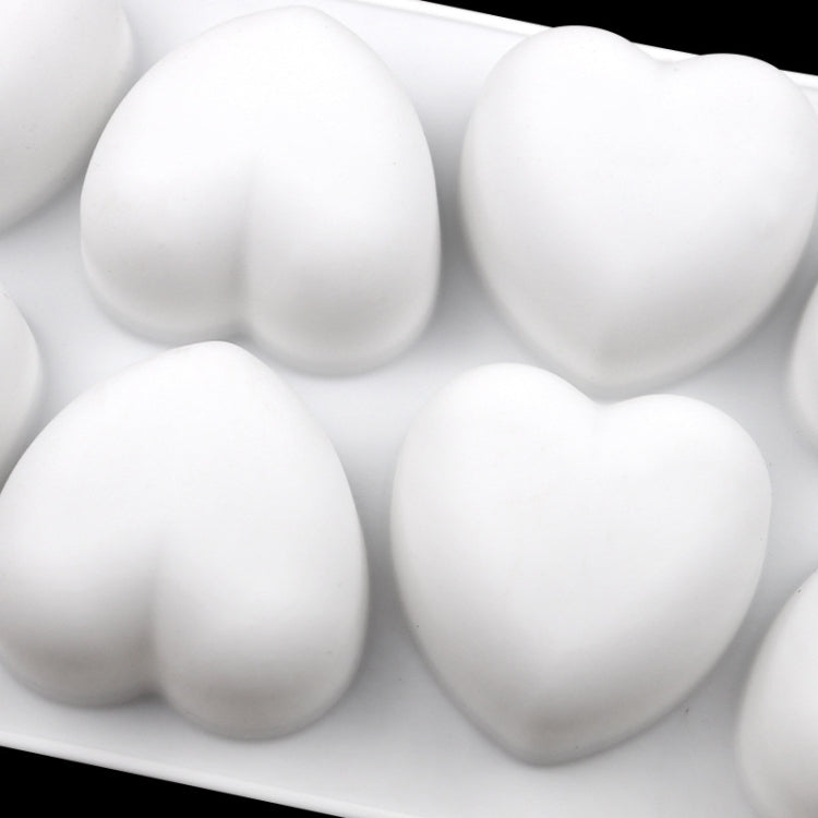 8 Grids Heart Silicone Chocolate Mold Handmade Aroma Soap Mould - White