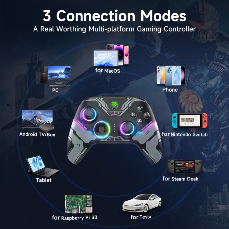 EasySMX X15 Hall Joystick Trigger RGB Wireless Gamepad