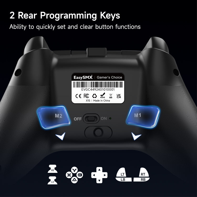 EasySMX X15 Hall Joystick Trigger RGB Wireless Gamepad