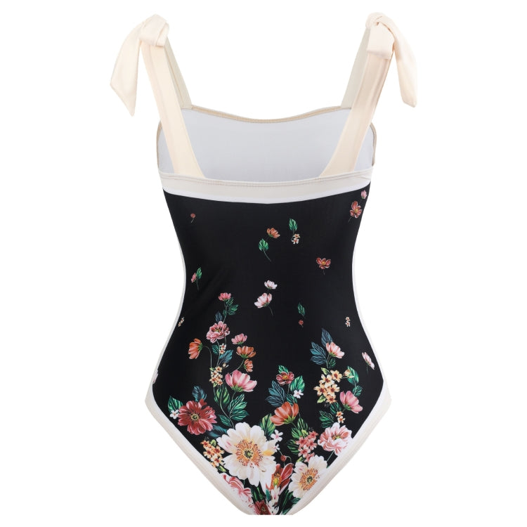 Retro Pattern One-Piece Hot Spring Outdoor Swimsuit Set, Size: L