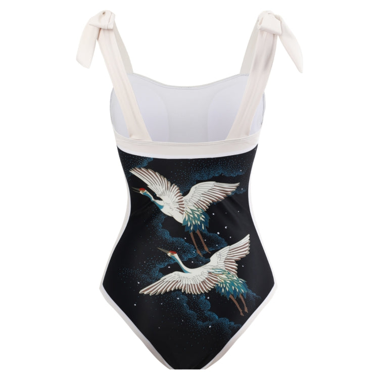 Retro Pattern One-Piece Hot Spring Outdoor Swimsuit Set, Size: L
