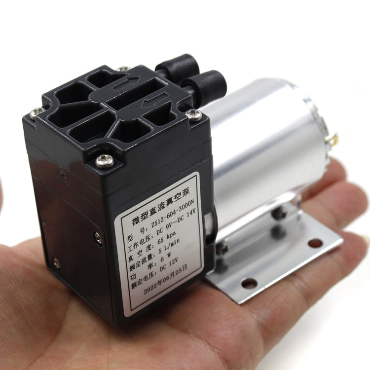 12V 5L/Min 65-120kpa Negative Pressure Vacuum Pump With Stand - Z512-604-3000N