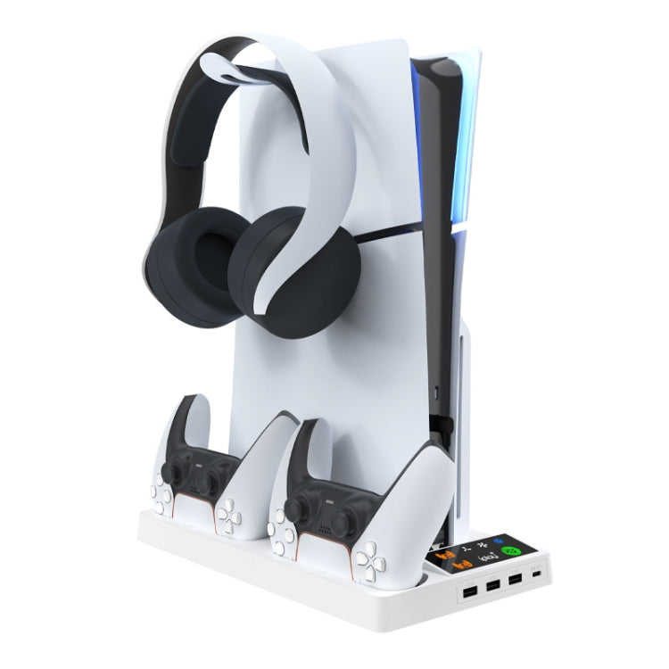 For PS5 Slim iplay HA-8006 Console Multifunctional Cooling Dock Handle Dual Charging Stand Handle Headphone Organizer