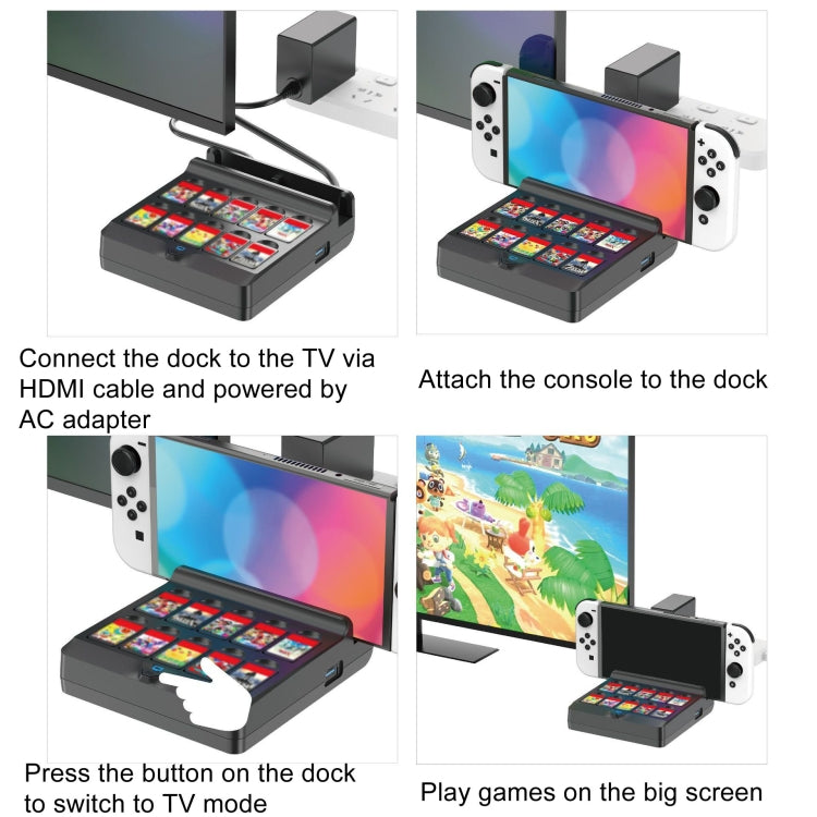 For Switch / Switch OLED Iplay NG-SW279 Cast Screen Charger Video Conversion Dock With Storage - Black