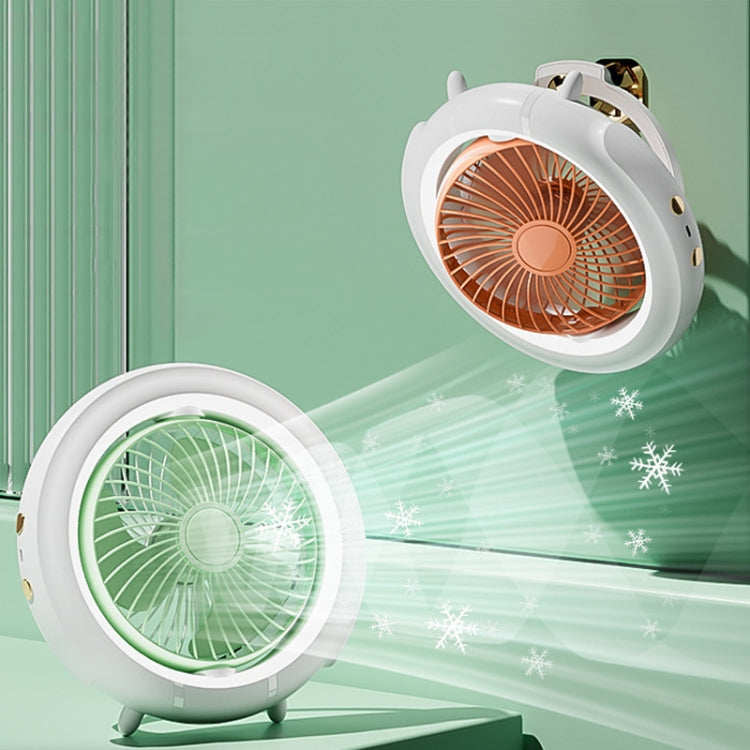 Night Light Desktop Folding Fan Outdoor Camping Hanging Mini Fan, Color: Orange Basic