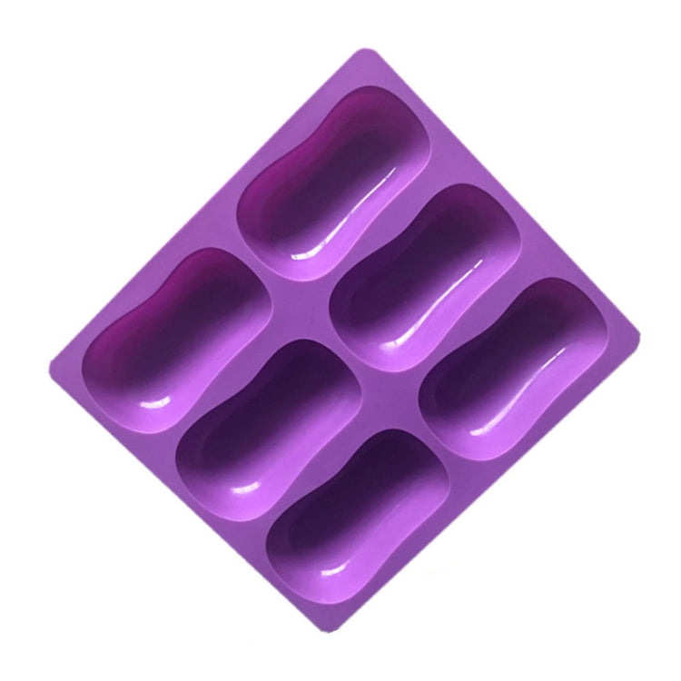 6 Grids Handmade Aromatherapy Soap Mould Baking DIY Silicone Molds - Purple