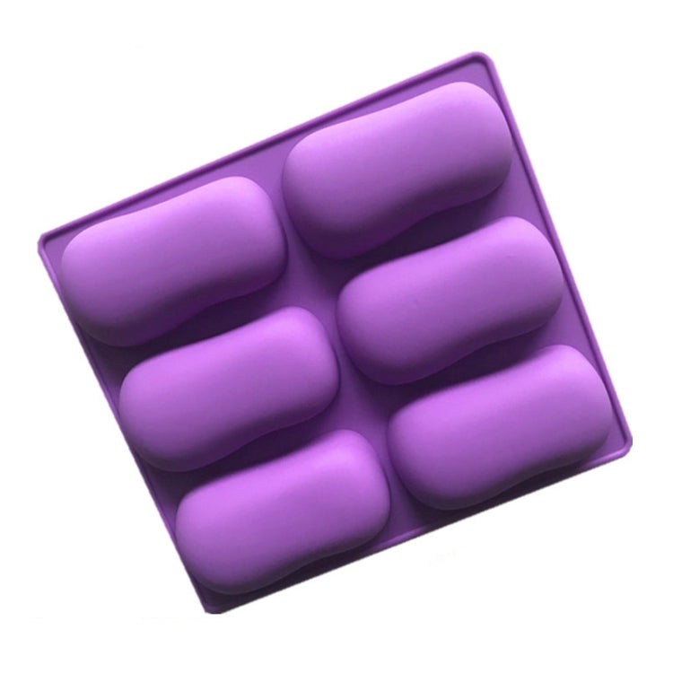 6 Grids Handmade Aromatherapy Soap Mould Baking DIY Silicone Molds - Purple