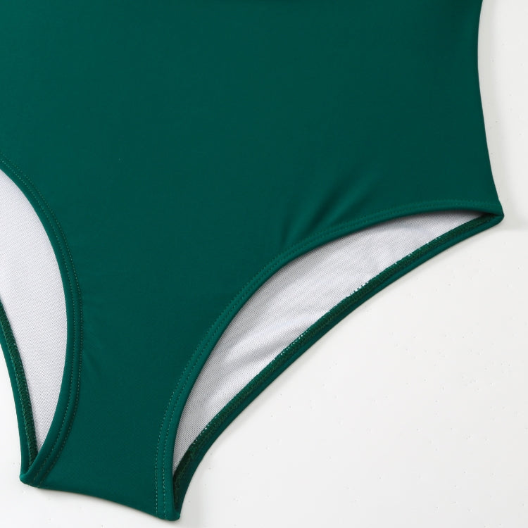 Bow-knot Solid Color One-Piece Swimsuit Retro Belly-covering Slimming Swimsuit, Size: M
