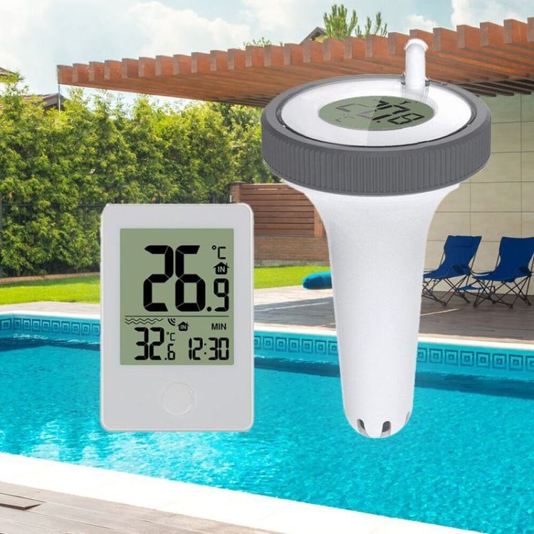 Summer Pool Bathtub Thermometer Wireless Floating Fish Tank Temperature Meter - White
