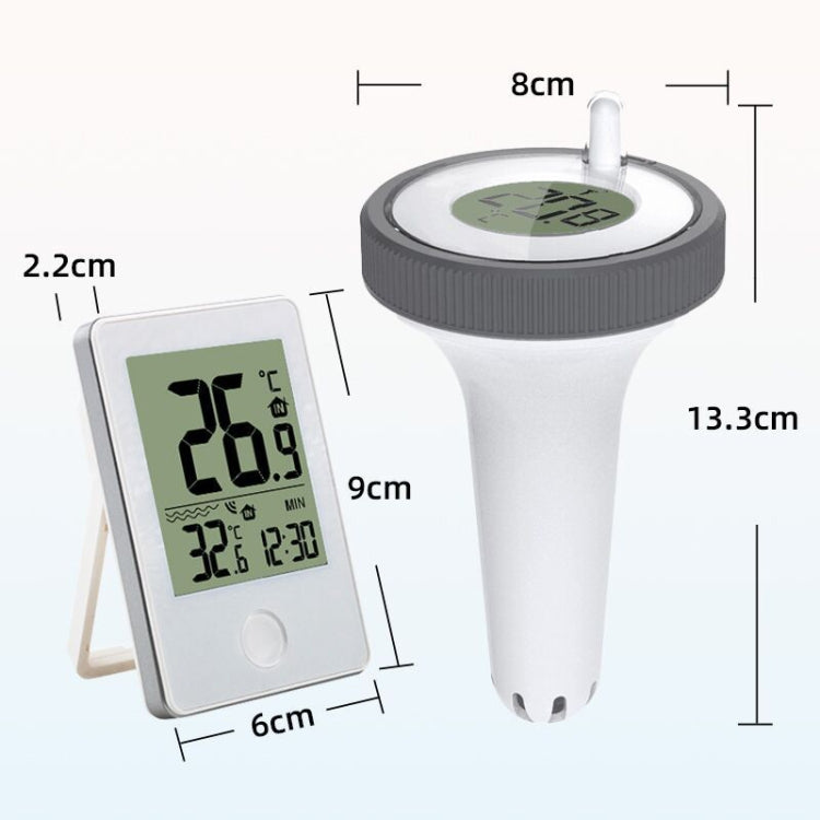 Summer Pool Bathtub Thermometer Wireless Floating Fish Tank Temperature Meter - White