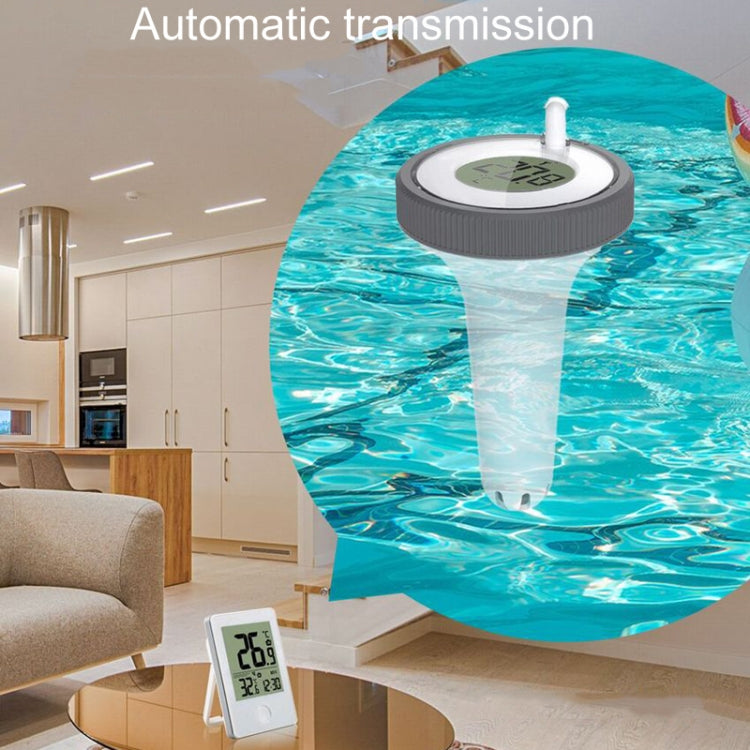 Summer Pool Bathtub Thermometer Wireless Floating Fish Tank Temperature Meter - White