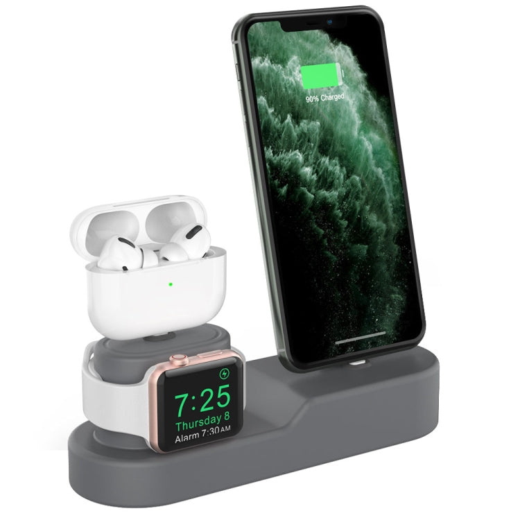 AhaStyle PT28-3 For iPhone / Apple Watch / AirPods 3 In 1 Silicone Desktop Charging Storage Base Bracket