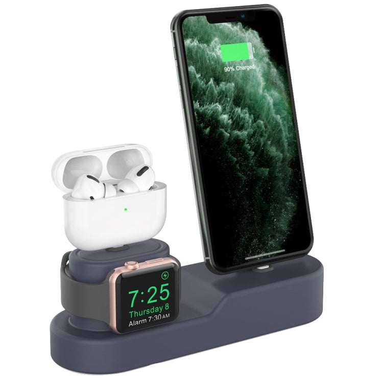 AhaStyle PT28-3 For iPhone / Apple Watch / AirPods 3 In 1 Silicone Desktop Charging Storage Base Bracket