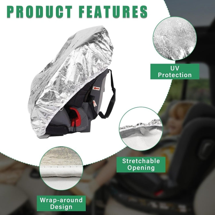 50x90cm Universal Baby Safety Seat Sunshade Dustproof Cover - Silver