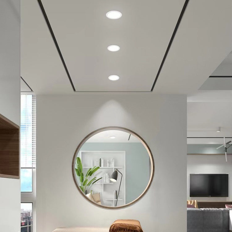 Recessed Concealed Ceiling Downlight Household Wide Voltage Thin Tube Panel Light, Model: 6W Square Opening 105mm