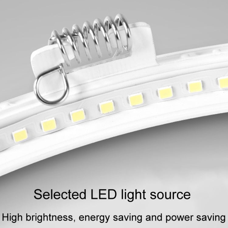 Recessed Concealed Ceiling Downlight Household Wide Voltage Thin Tube Panel Light, Model: 12W Round Opening 155mm