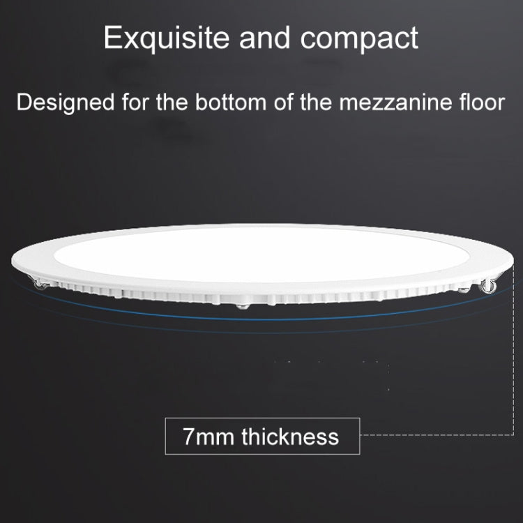 Recessed Concealed Ceiling Downlight Household Wide Voltage Thin Tube Panel Light, Model: 6W Square Opening 105mm