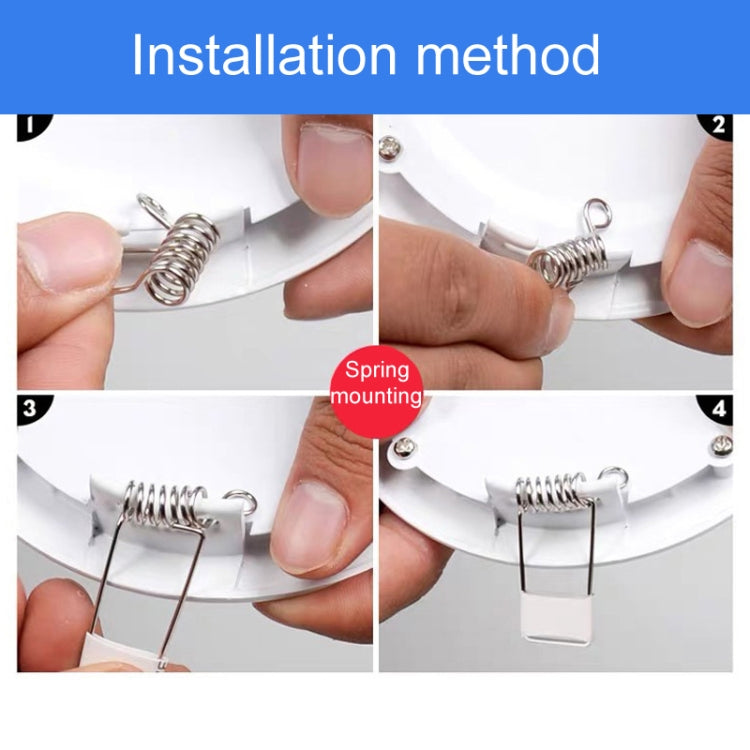 Recessed Concealed Ceiling Downlight Household Wide Voltage Thin Tube Panel Light, Model: 6W Square Opening 105mm