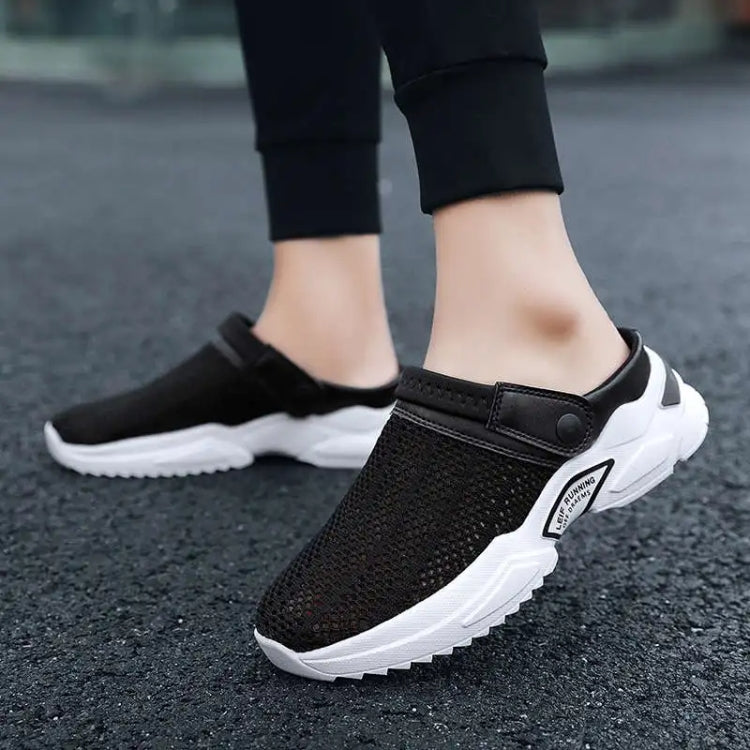Summer Men Half Slippers Students Wrap Toe Hole Sandals Beach Shoes, Size: 45